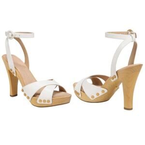 Veronica Beard Lamont Platform Ankle Strap Sandal Coconut Size 9 NEW $395 MSRP